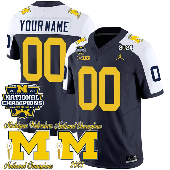 Men's Michigan Wolverines ACTIVE PLAYER Custom Navy/White Alternate F.U.S.E. CFP 2023 National Champions Patch Vapor Stitched Football Jersey Men's Michigan Wolverines ACTIVE PLAYER Custom Navy/White Alternate F.U.S.E. CFP 2023 National Champions Patch Vapor Stitched Football Jersey